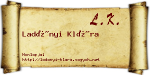Ladányi Klára névjegykártya