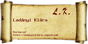 Ladányi Klára névjegykártya