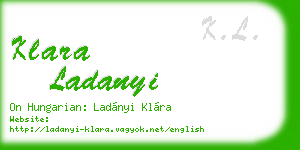 klara ladanyi business card