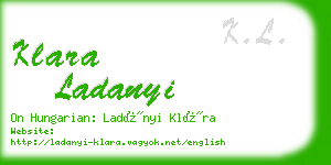 klara ladanyi business card